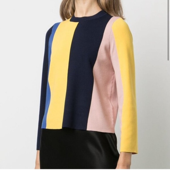 Ted Baker Womens Fenchi Stripe A Line Sweater Colorblock - Picture 4 of 9